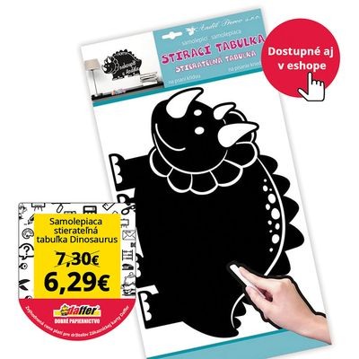 Samolepiaca stierateľná tabuľka Dinosaurus